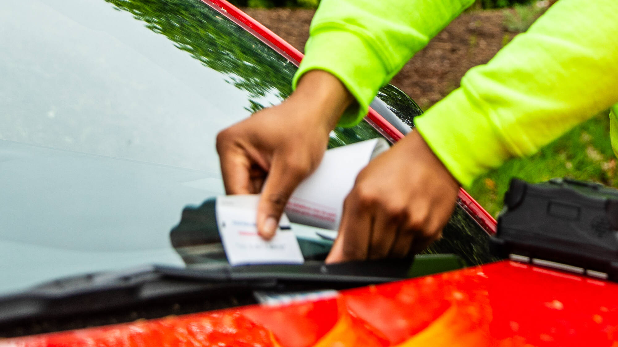 a parking violation on someones window